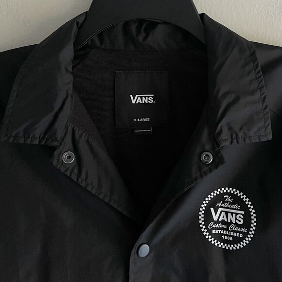 Vans Black Jacket Youth XL Long Sleeve Collared Skateboard Torrey Windbreaker - Picture 11 of 13